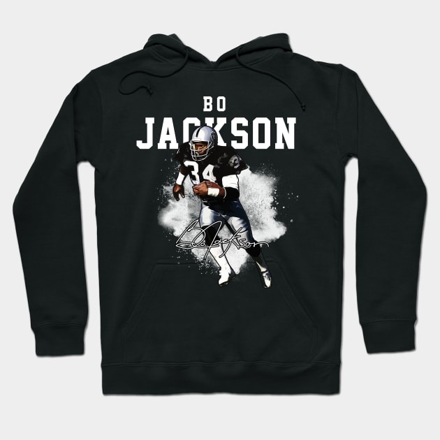 Bo Jackson Bo Knows Signature Vintage Legend Baseball Football Bootleg Rap Graphic Style Hoodie by Koch Sean